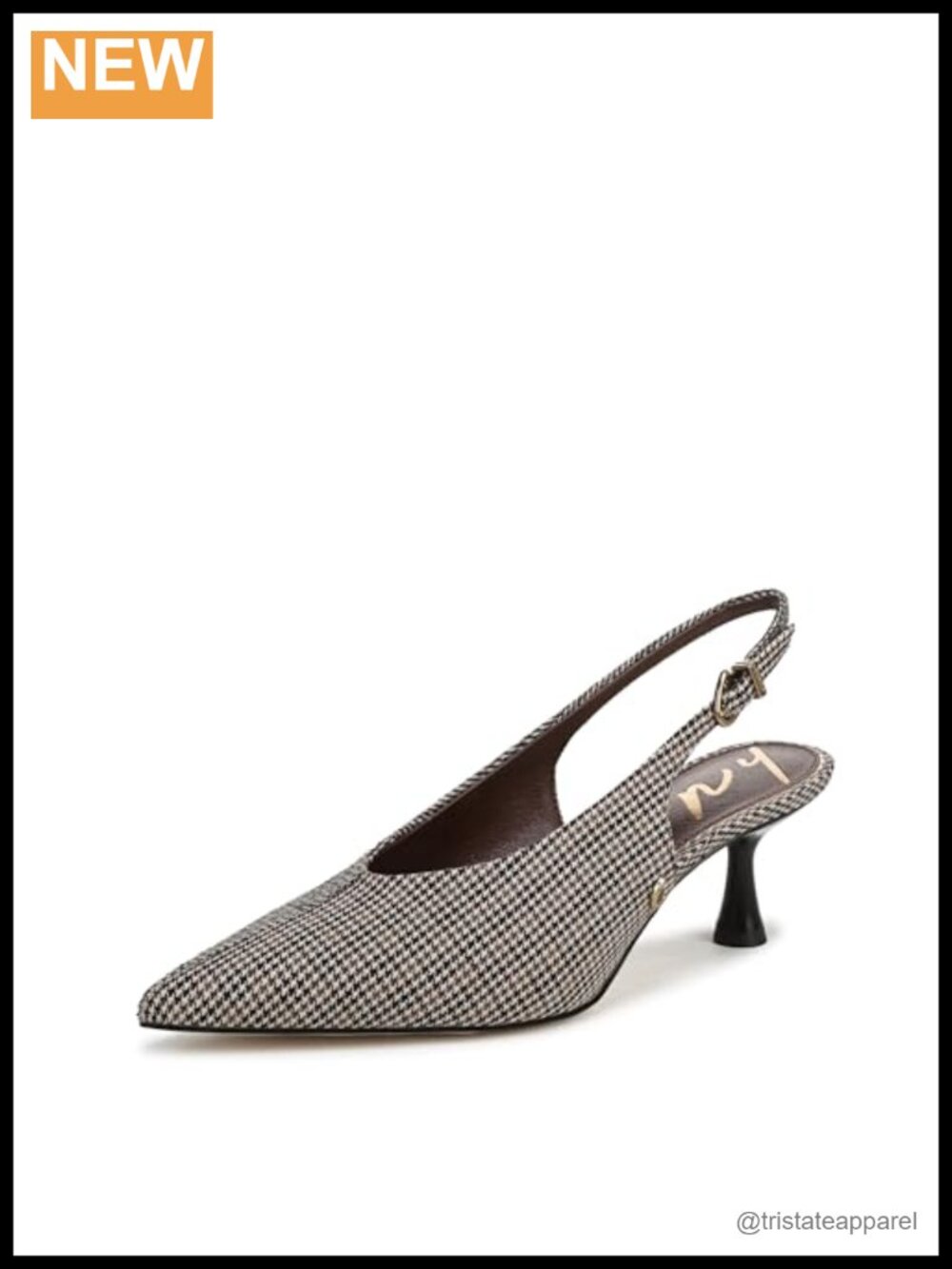 Polyester Woven Pointed Toe Slingback Kitten Heel Pumps Shoes